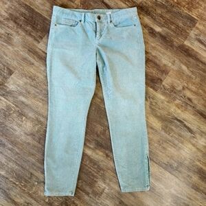 J crew size 31 toothpick pants super skinny stretch cord sage green corduory